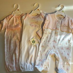 Little Me Sleeper Baby Pajamas & 2 Little Me Sleeper gowns, 0-3 Months, NWT
